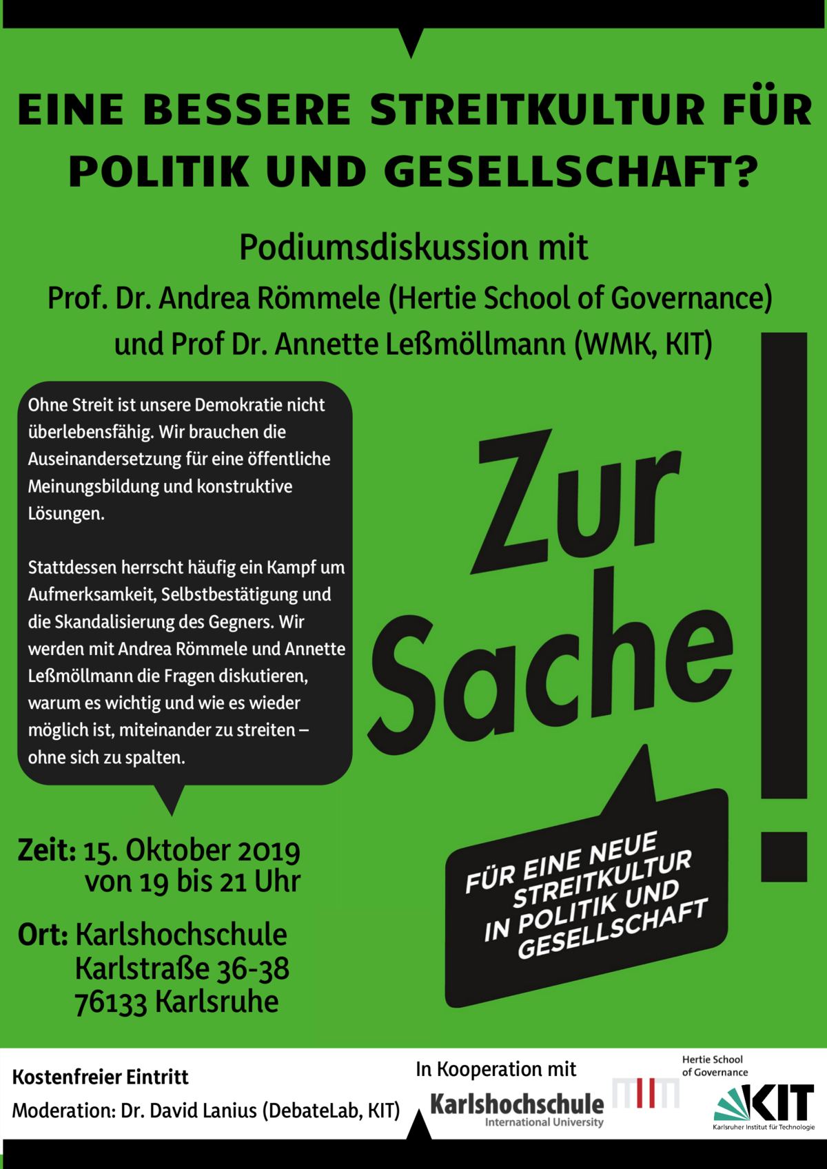 Poster der Podiumsdiskussion
